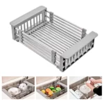 Égouttoir égouttoir acier inoxydable télescopique