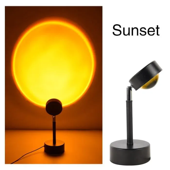 Projection de lampe de coucher de soleil, coucher de soleil (orange) projecteur  LED