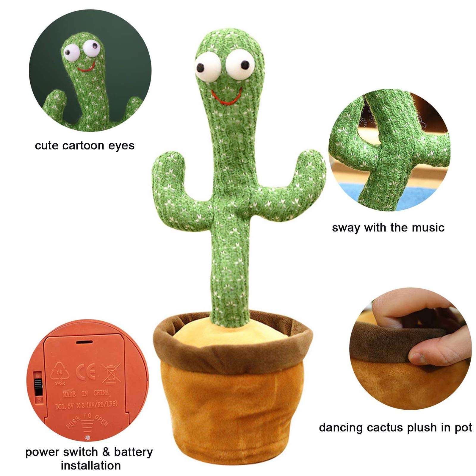 Jouet Cactus Chantant, dansant, parlant , éducatif - Aness-Shop